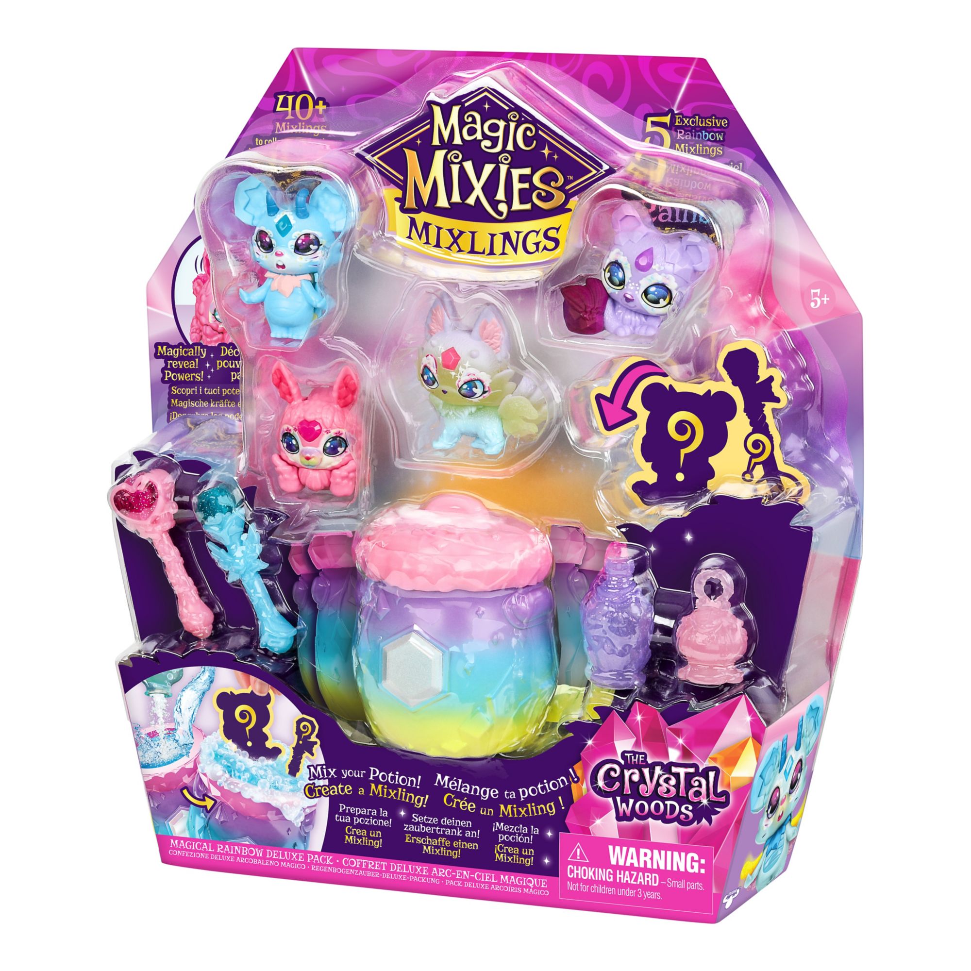 Magic Mixies Mixlings Magical Rainbow Deluxe Pack Contains 5 Exclusive  Mixlings with A Unique Rainbow Magical Power Including 1 Mystery Mixling to