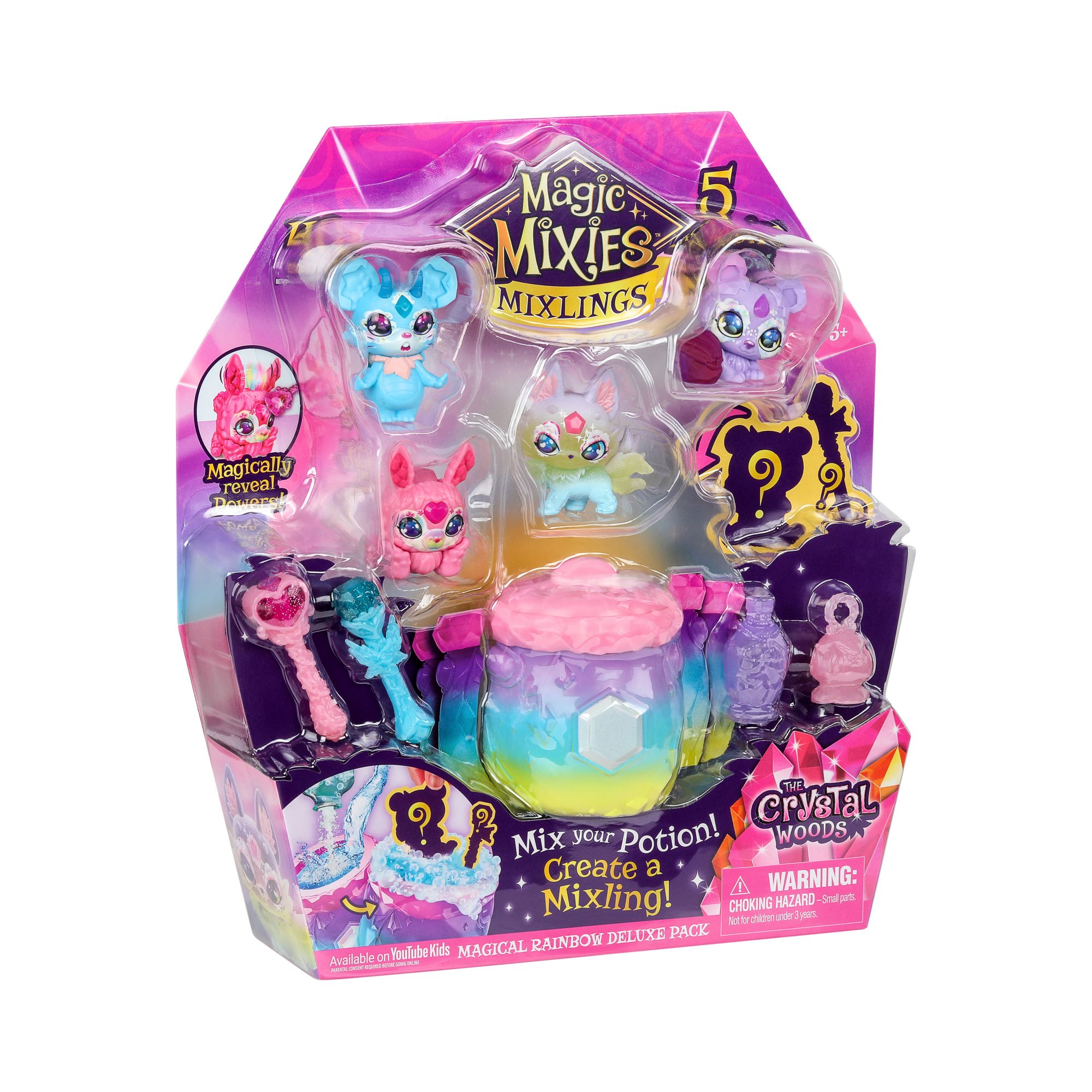  Magic Mixies Mixlings Magical Rainbow Deluxe Pack Contains 5  Exclusive Mixlings with A Unique Rainbow Magical Power Including 1 Mystery  Mixling to Reveal from Its Cauldron : Toys & Games