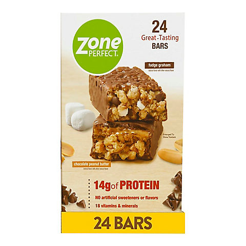 ZonePerfect Protein Bar Fudge Graham and Chocolate Peanut Butter Bars, 24 ct.