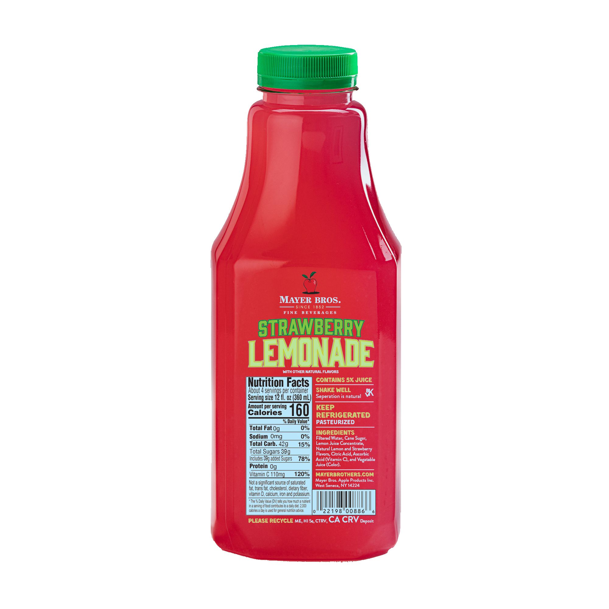 Mayer Brothers Strawberry Lemonade, 52 Oz. 