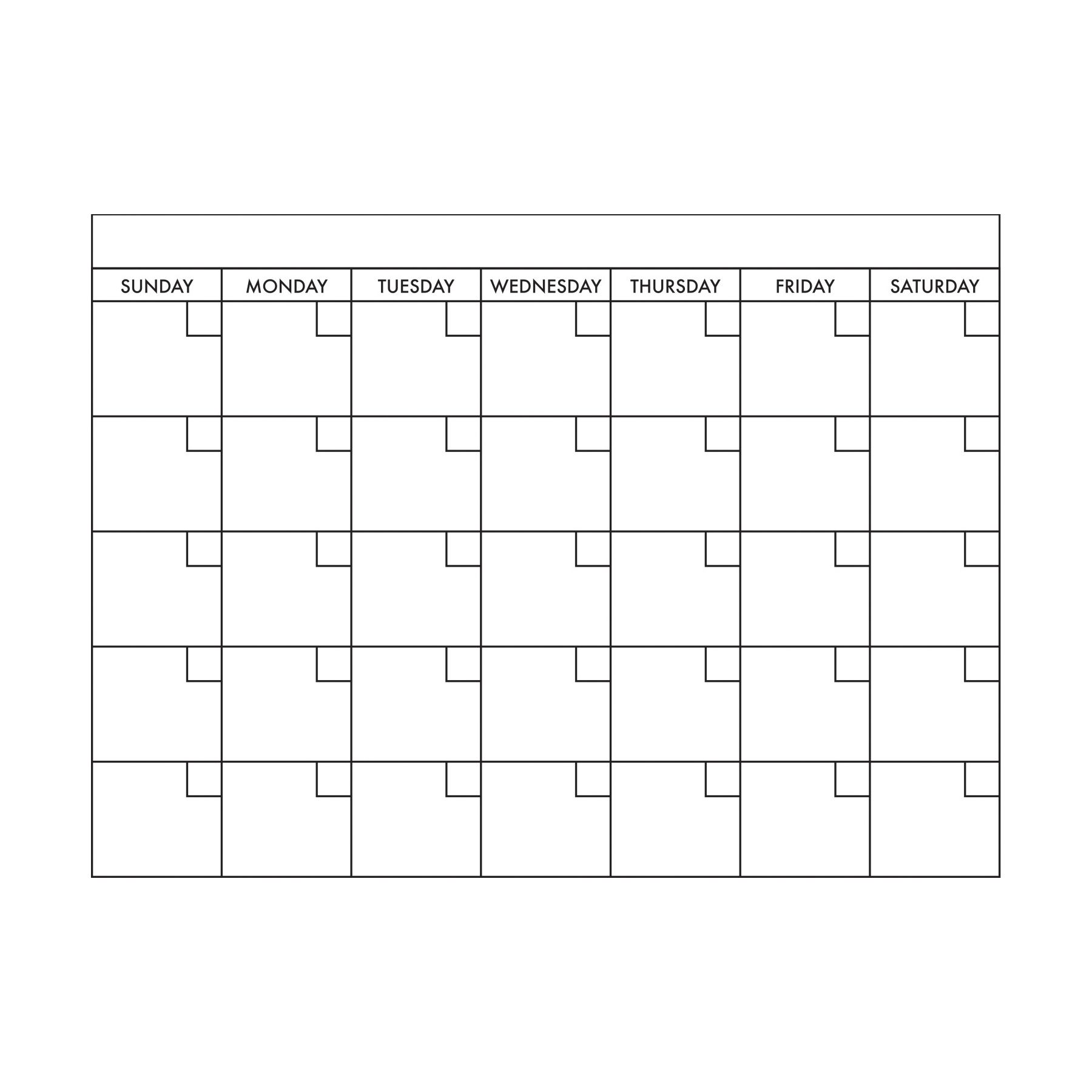 Peel-n-Stick Dry Erase Calendar Decal