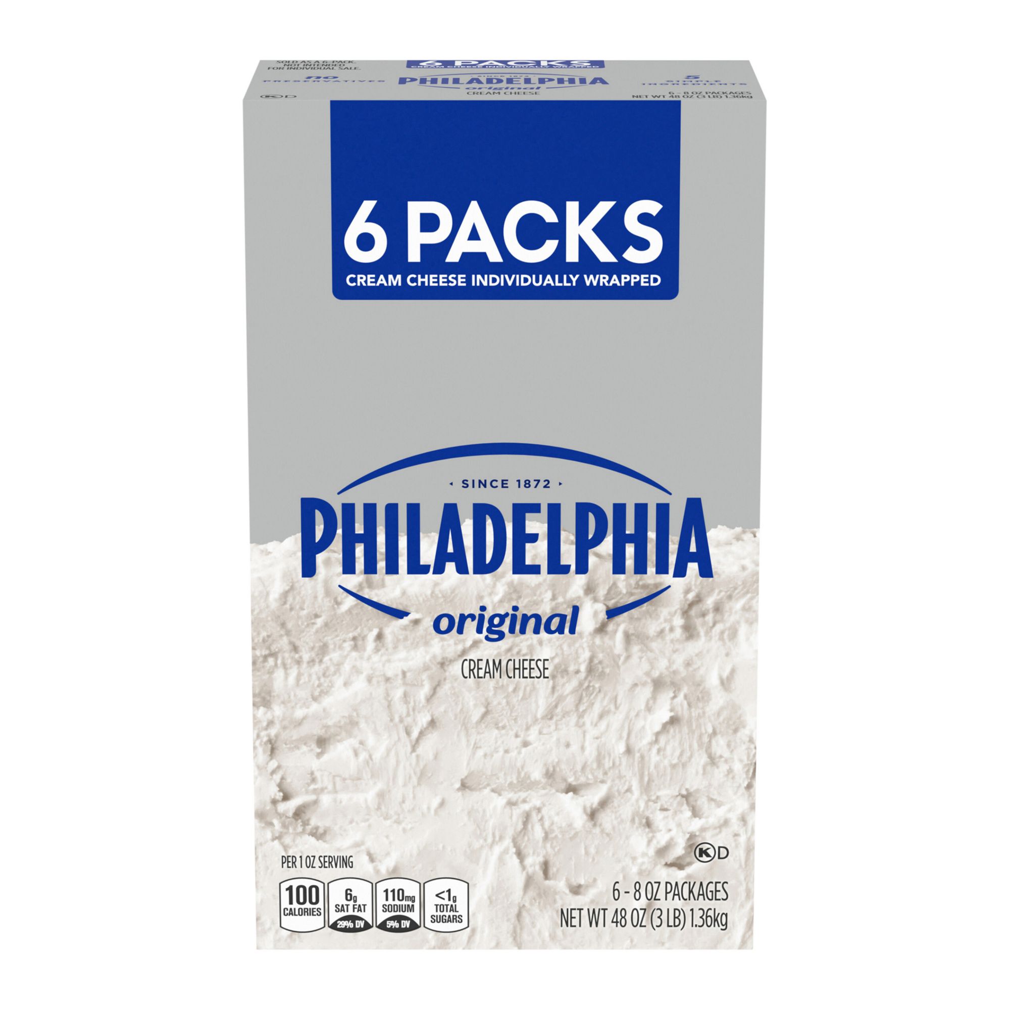 Kraft Philadelphia Original Cream Cheese 6 Pk Bjs Wholesale Club