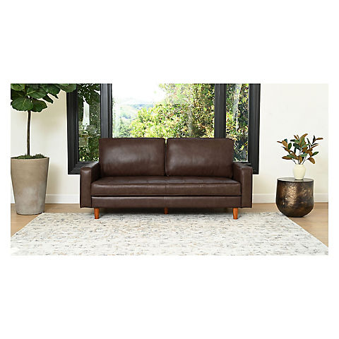 Haverly 80" Top Grain Leather Sofa -Brown