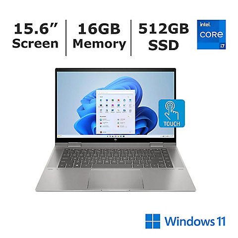 HP ENVY x360 15.6" FHD 2-in-1 Touchscreen Laptop, Core i7 Processor, 16GB Memory, 512GB SSD, Iris Xe Graphics