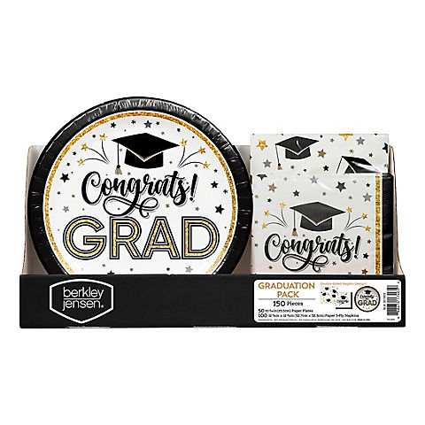 Berkley Jensen Grad Time Party Pack with 10" Plates and Napkins, 150 ct.