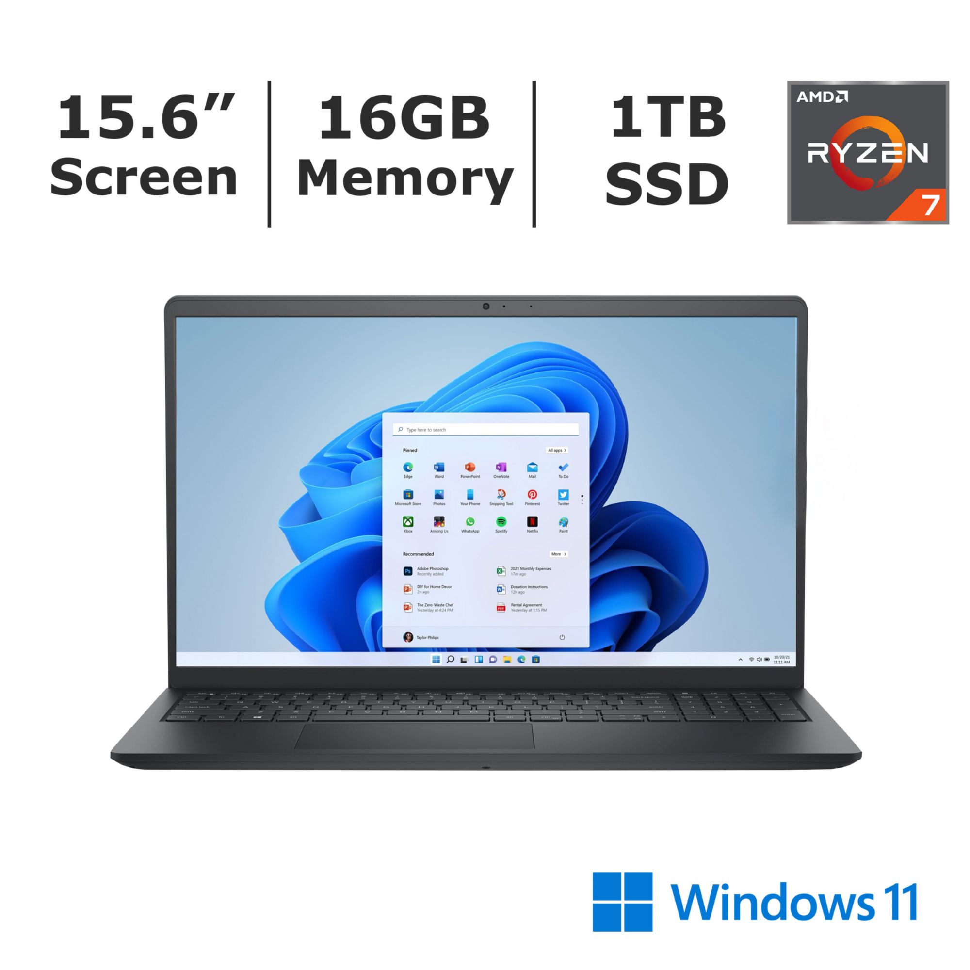 Hp Inc. Pavilion Laptop Computer 15.6 Fhd Amd Ryzen 7 16 Gb