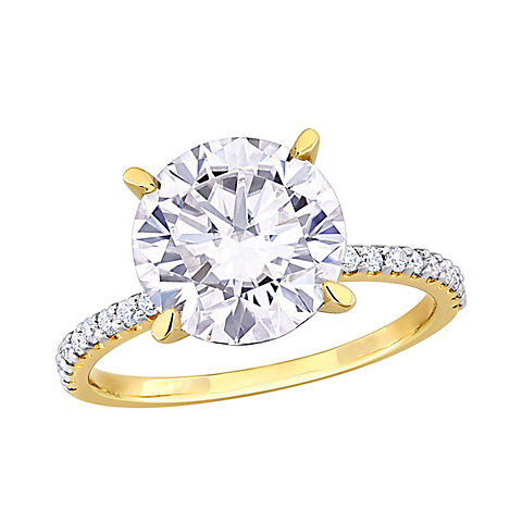 3.75 ct. DEW Moissanite Engagement Ring in 10k Yellow Gold