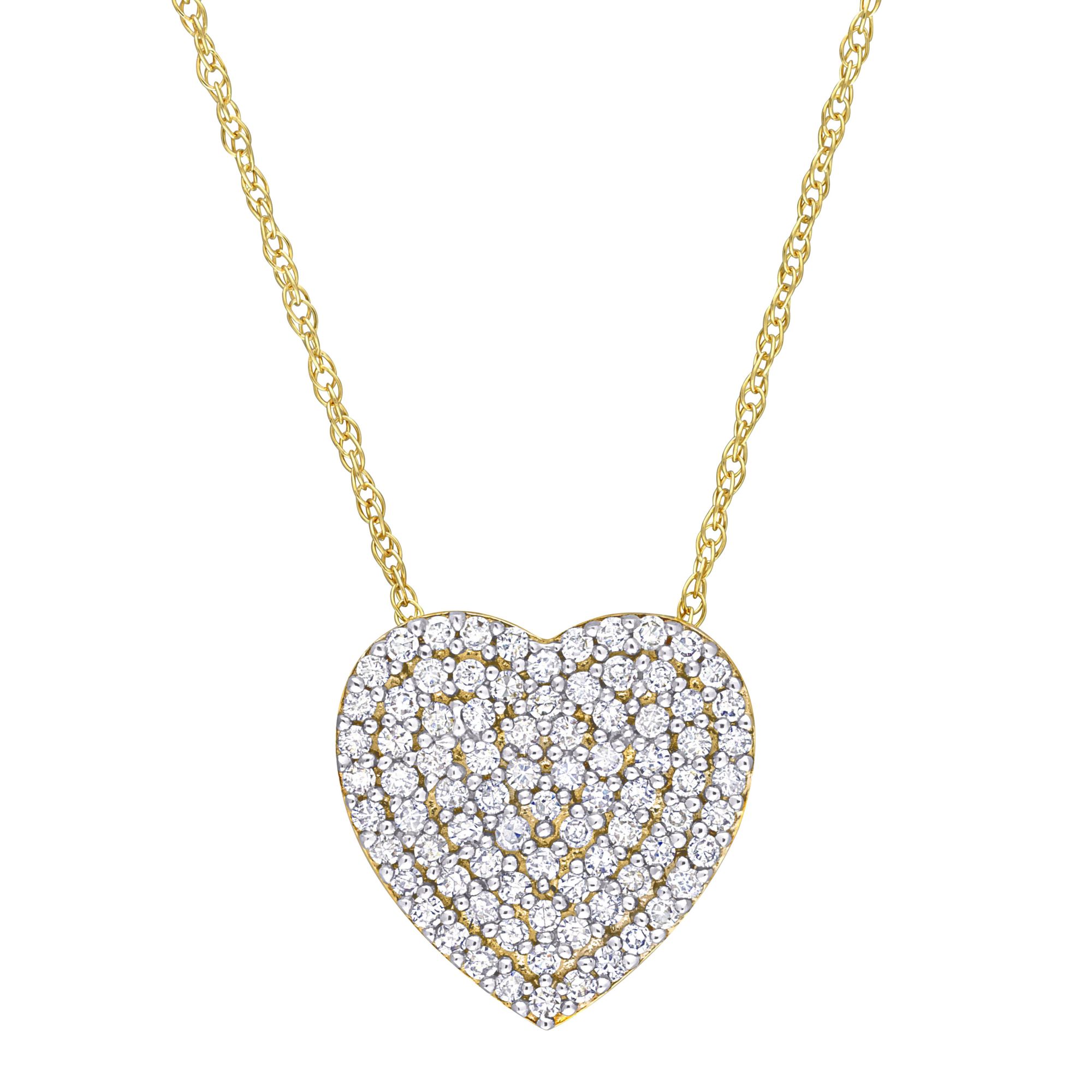 14k gold deals diamond heart pendant