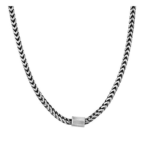 Men's Franco Link Necklace in Oxidized Sterling Silver - 20"