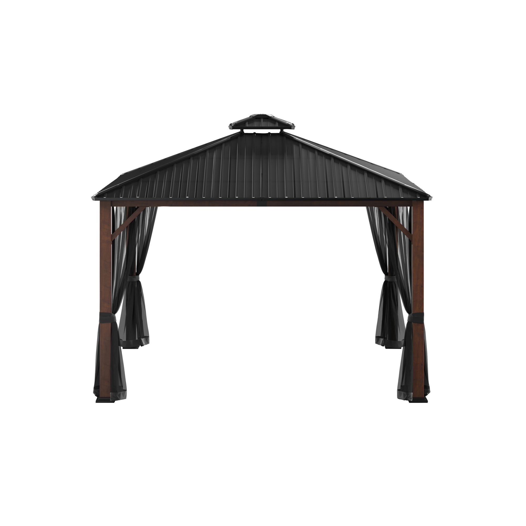 SunVilla Woodmont 12' x 12' Steel/Aluminum Hard Top Gazebo with Netting
