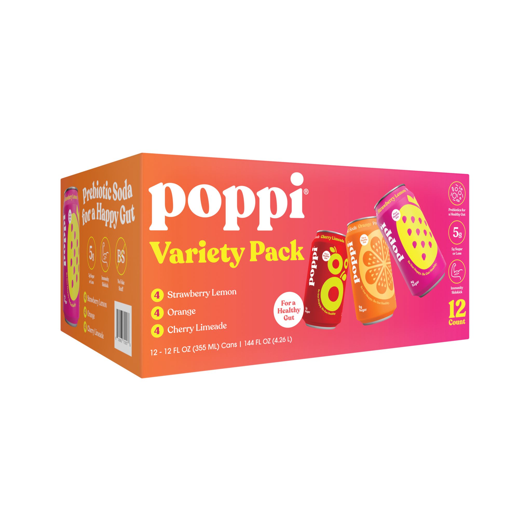 Poppi Orange, Cherry Limeade and Strawberry Lemon Variety Pack, 12 pk./12  oz.