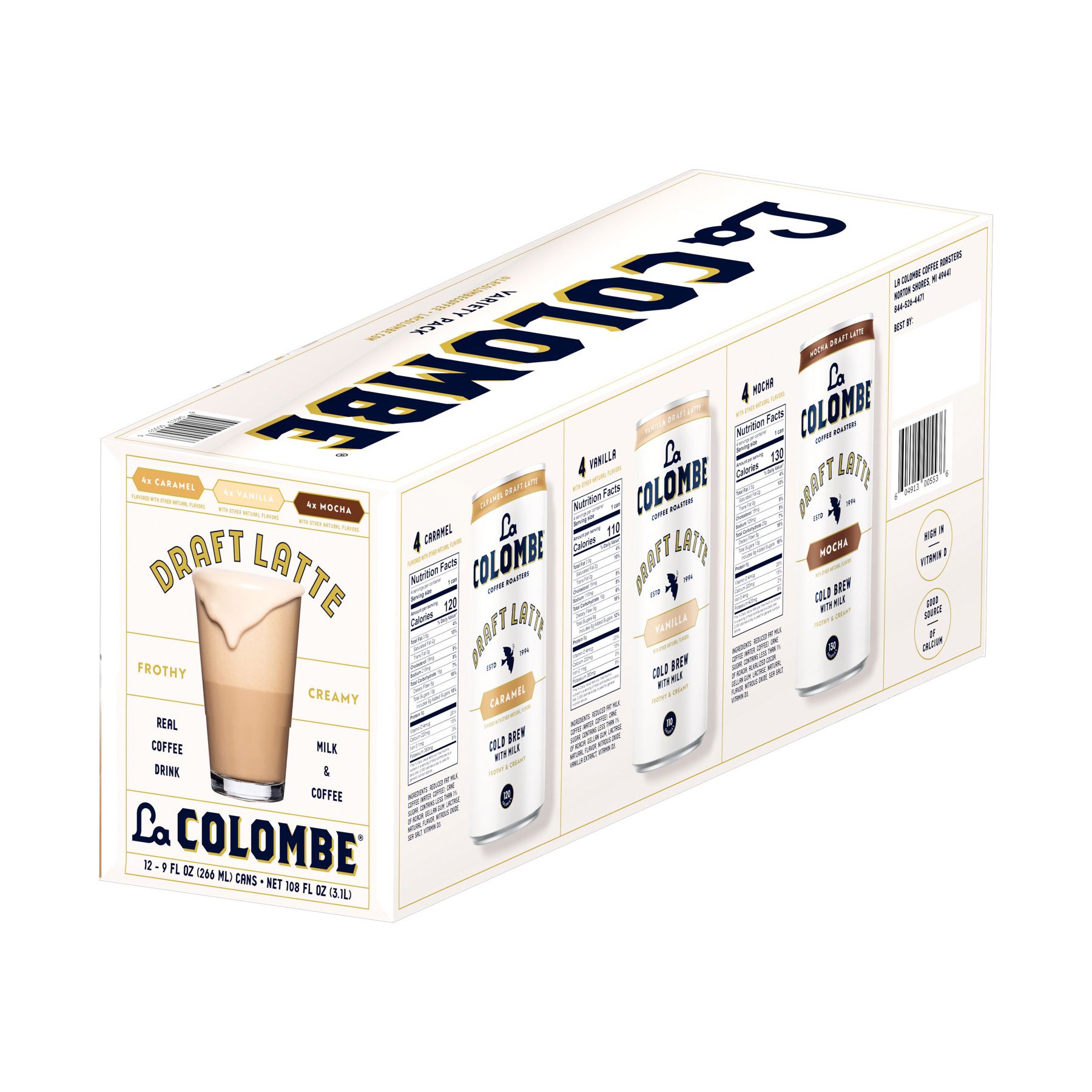 La Colombe Coffee Variety Latte Club Fridge Case Cans, 12 ct./9 oz.
