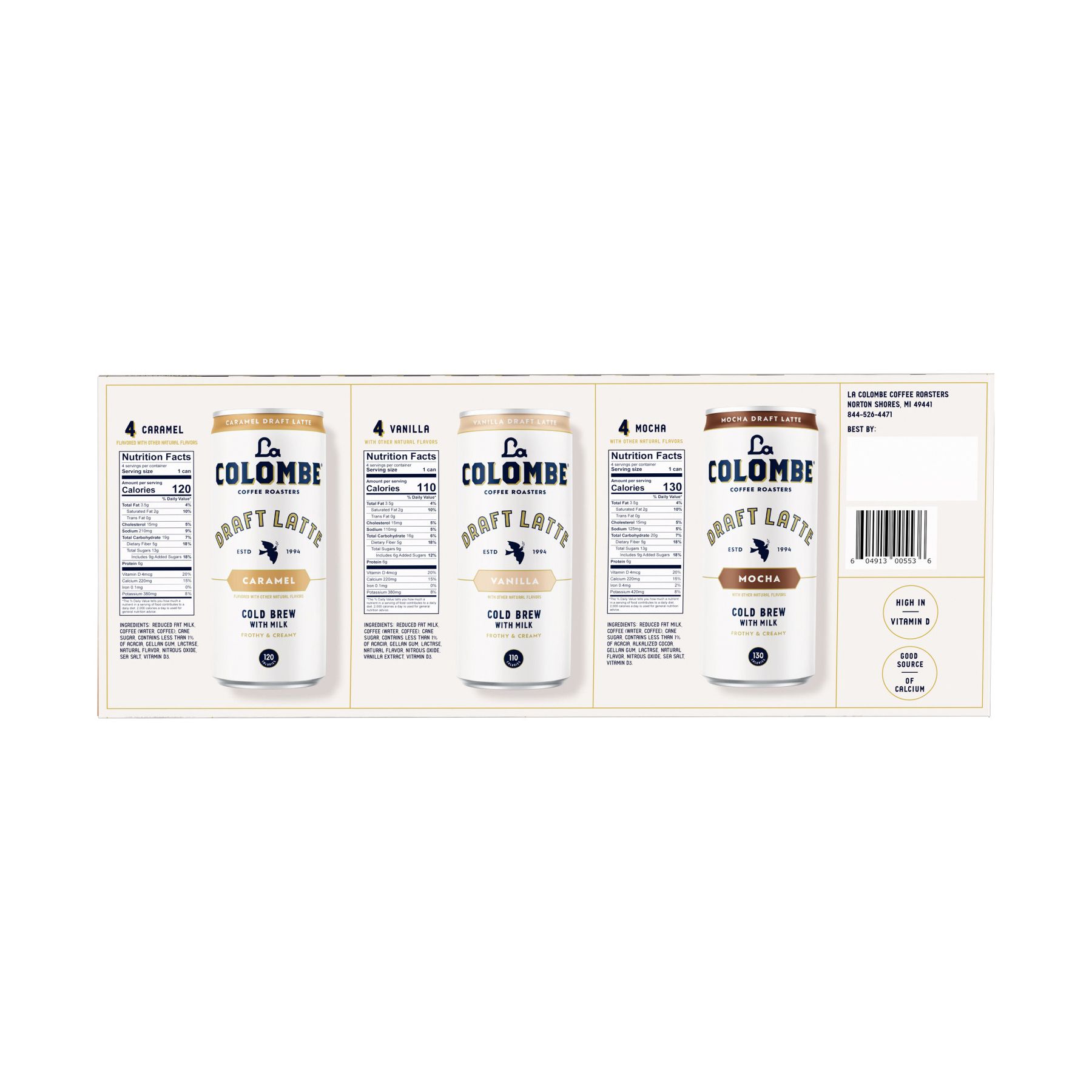 La Colombe Coffee Variety Latte Club Fridge Case Cans, 12 ct./9 oz.