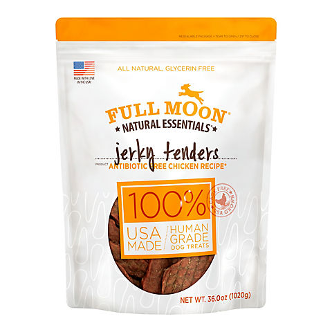 Full Moon All Natural Human Grade Dog Treats - Chicken Jerky Tenders, 36 oz.
