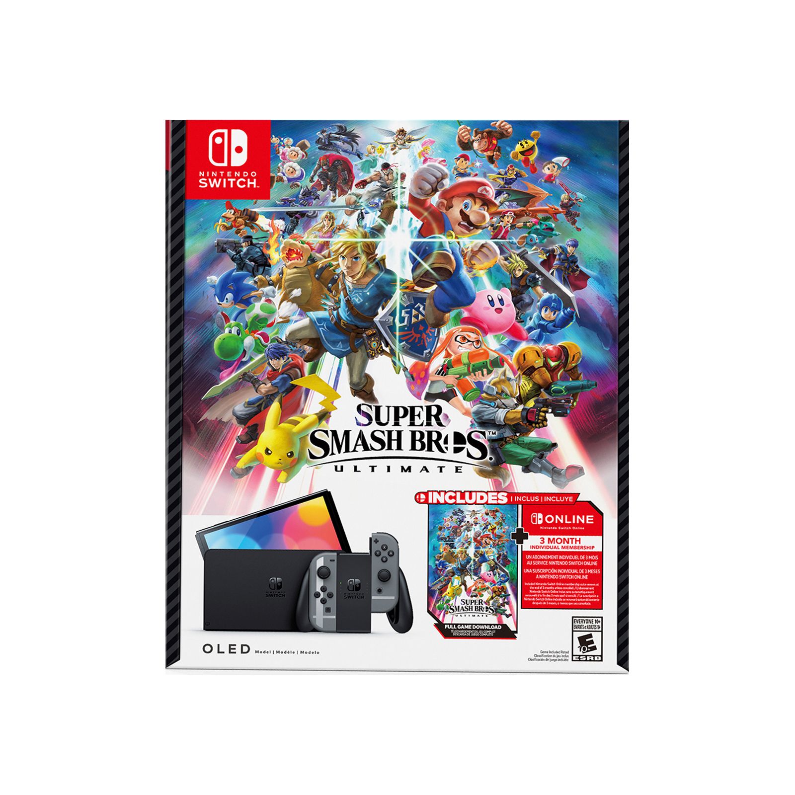 Console Nintendo Switch Oled + Super Smash Bros Ultimate Digital + 3 Meses  Assinatura Nintendo Switch Online