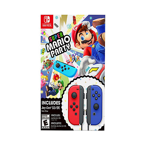 Nintendo Super Mario Party Game with Red & Blue Joy-Con Bundle (Nintendo Switch)