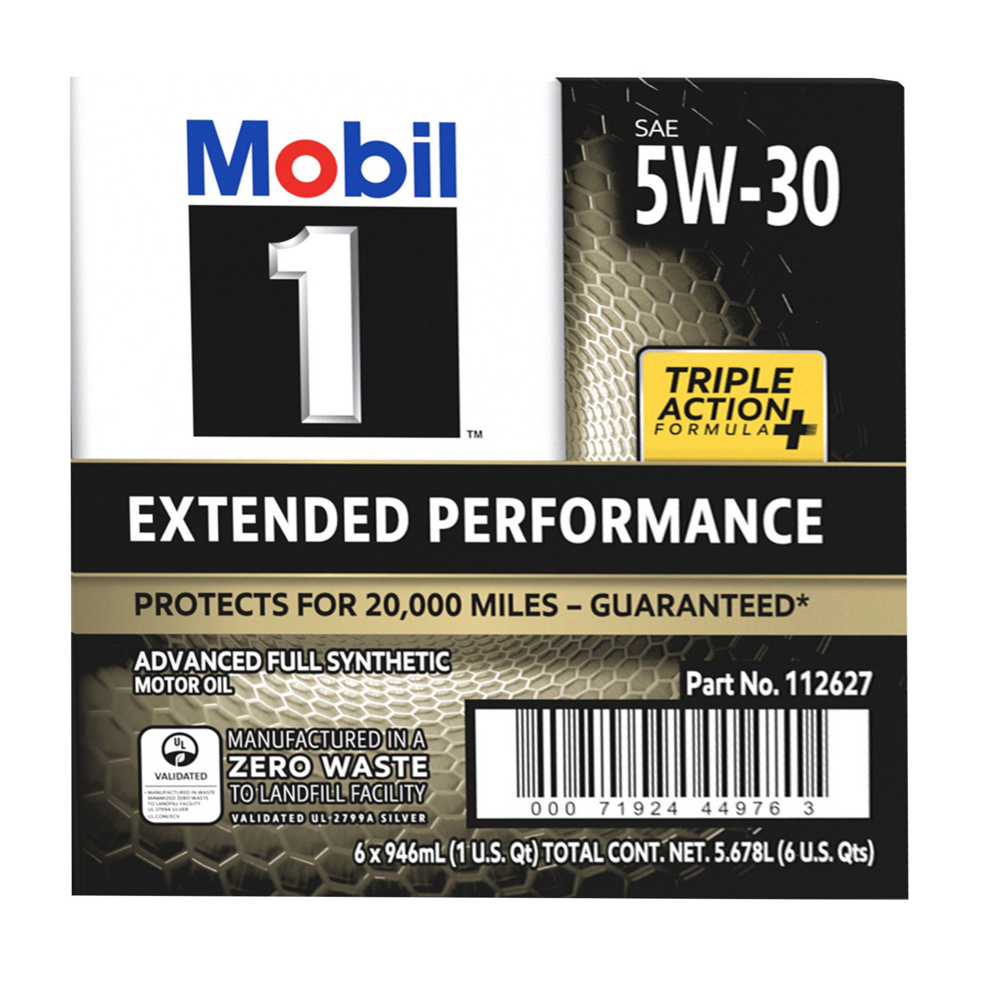 Mobil 1 Extended Performance Full Synthetic Motor Oil 5W-30, 6 pk