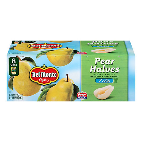 Del Monte Lite Pear Halves, 8 ct./15 oz.