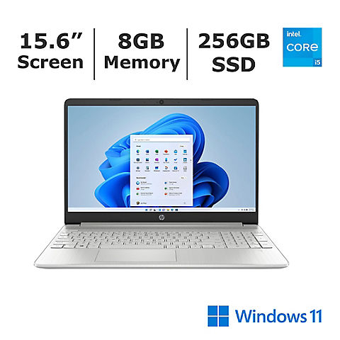 HP  15.6" laptop, Intel Core i5 Processor, 8GB RAM, 256GB SSD, Integrated Graphics