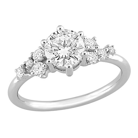 1.25 ct. t.w. Lab Grown Diamond Cluster Engagement Ring in 14k White Gold