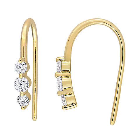 .50 ct. t.w. Lab Grown Diamond Hook Earrings in 18k Gold Plated Sterling Silver