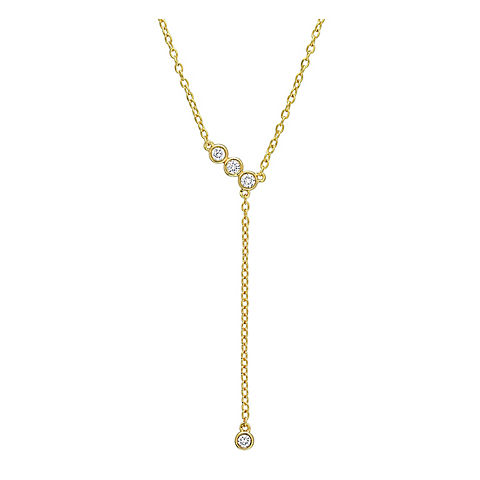 .12 ct. t.w Lab Grown Diamond Lariat Necklace in 18k Gold Plated Sterling Silver