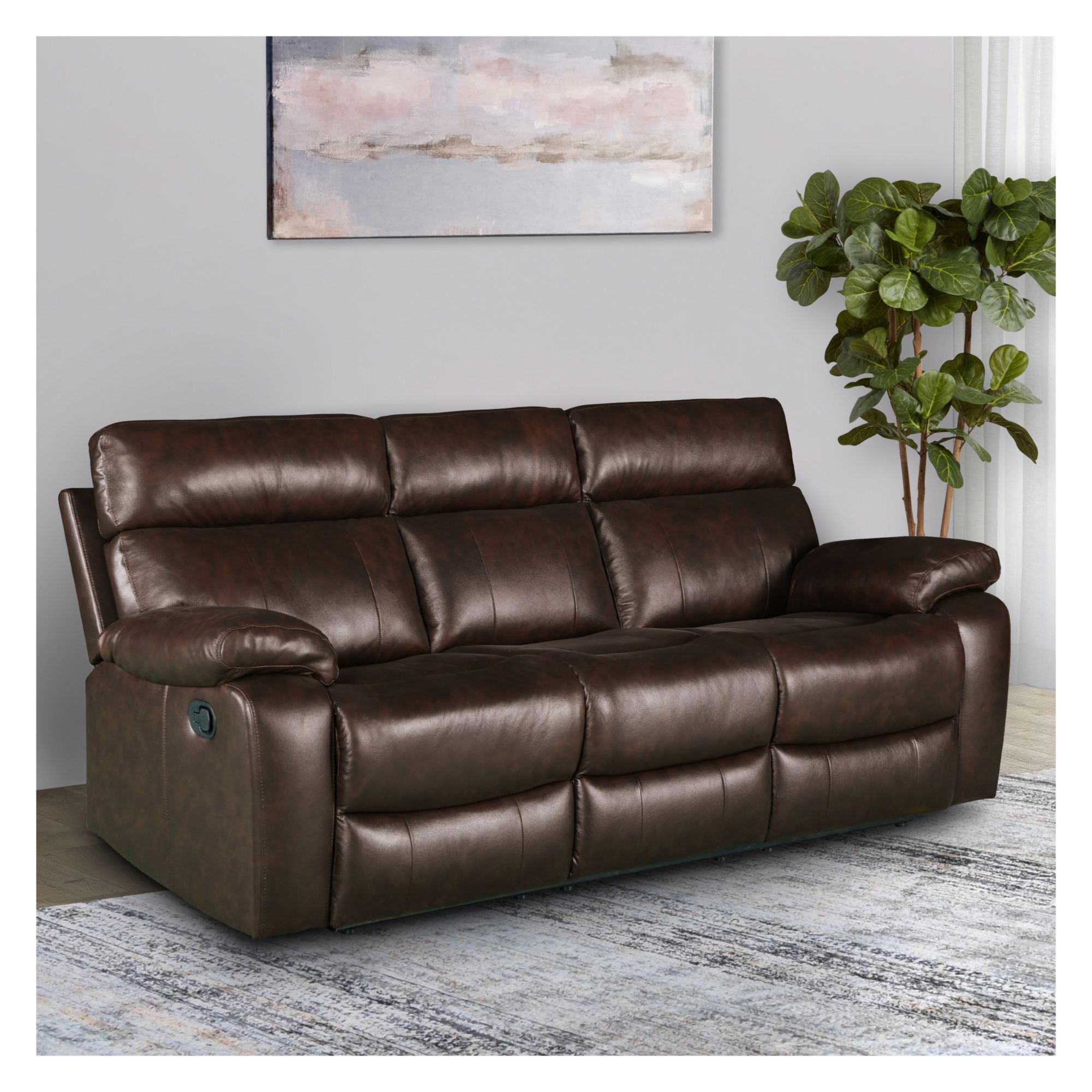 Tucker Distressed Leather Sofa, USA Made