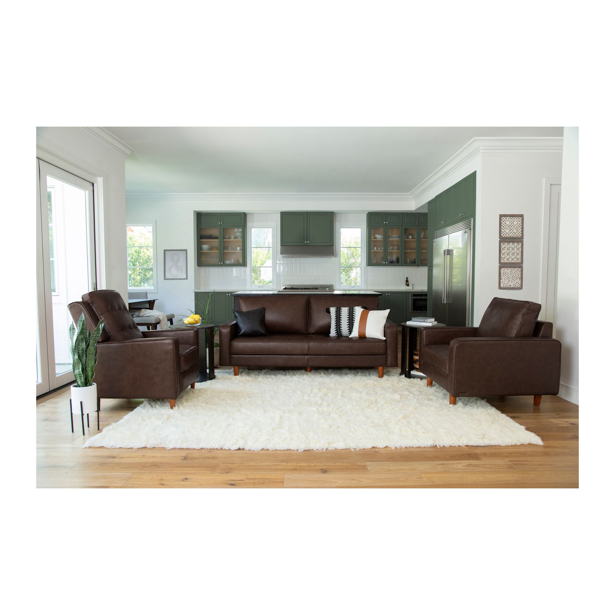 Haverly Mid Century 3Pc. Leather Set with Recliner BJ's Wholesale Club