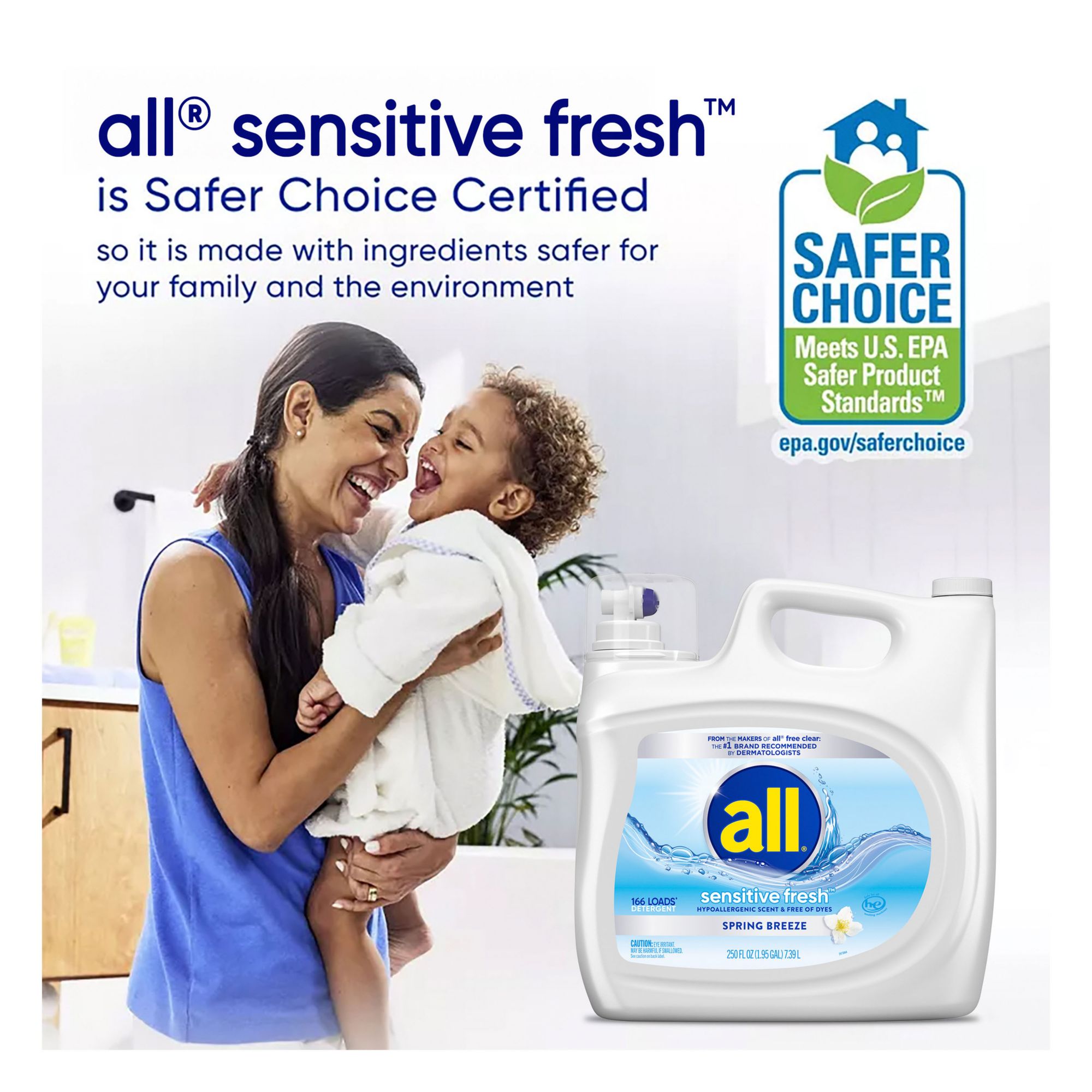 all Sensitive Fresh Liquid Laundry Detergent, Spring Breeze | BJ's ...