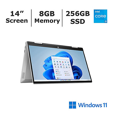 HP Inc. Pavilion x360 14" HD 2-in-1 Touchscreen Laptop, Intel Core i5 Processor, 8GB RAM, 256GB SSD, Iris Xe Graphics