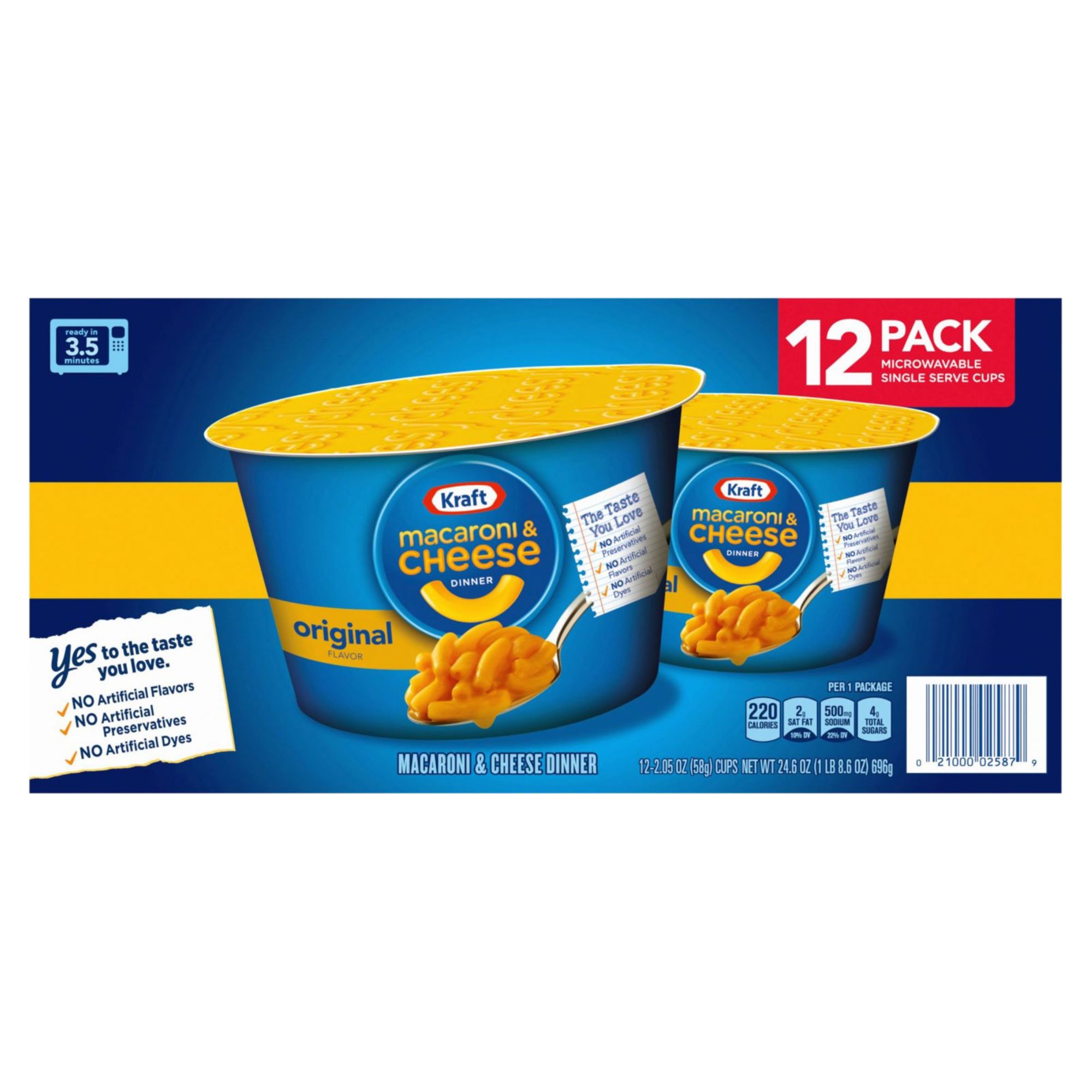 Kraft Macaroni & Cheese Cups, Original Flavor, 12 ct.