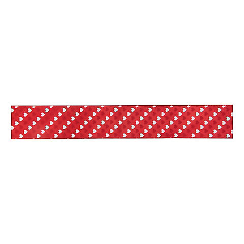 Northlight Valentine's Day Wired Craft Ribbon, 10 Yards - Red and White Diagonal Hearts