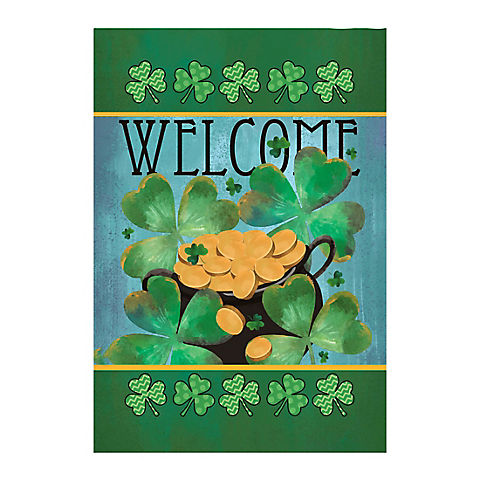 Northlight 12.5"L x 18"W Welcome Pot of Gold Outdoor Garden Flag