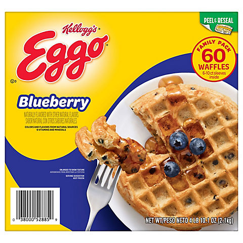 Kellogg's Eggo Blueberry Waffles Family Pack, 60 ct.