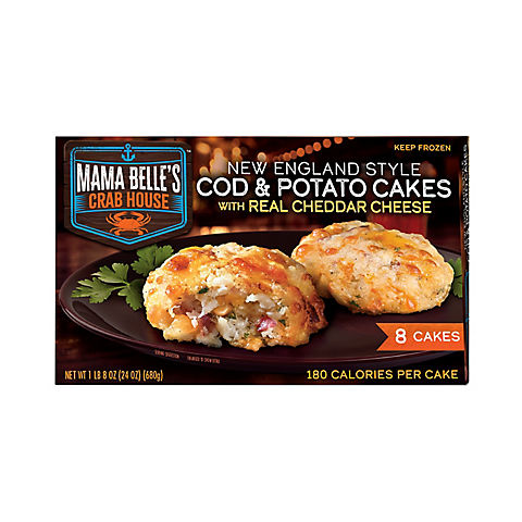 Mama Belle's New England Style Cod & Potato Cakes With Real Cheddar Cheese, 8 pk./3 oz.