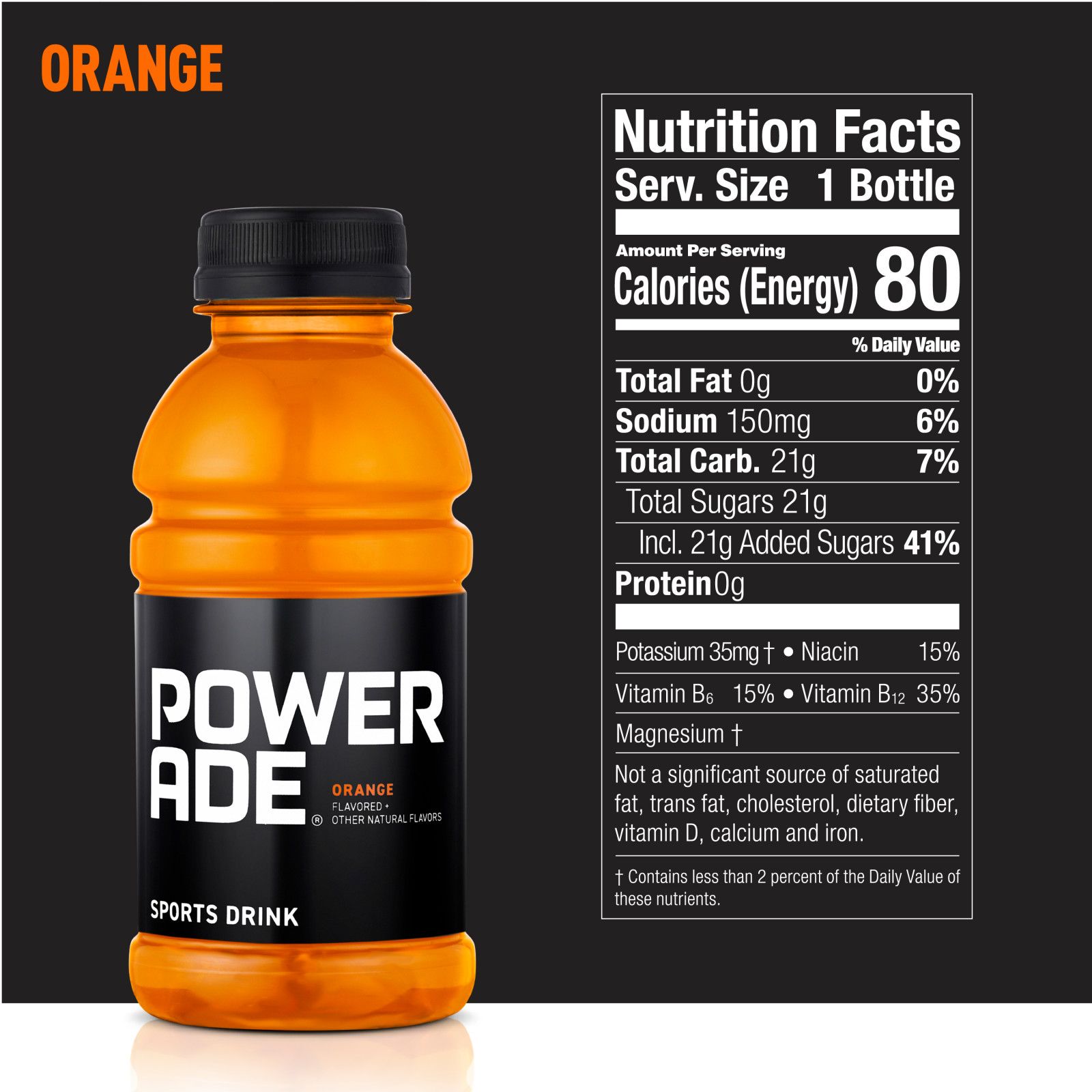 Powerade Orange, 20 Oz. Bottles, 24 Pack