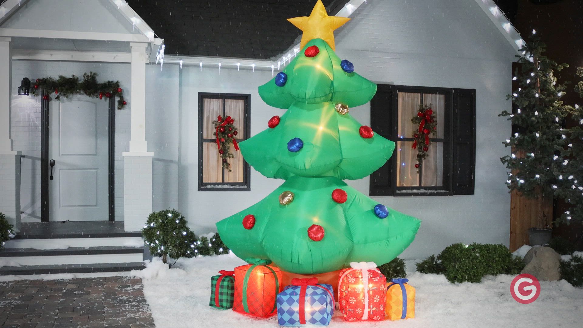 Gemmy 10.5' Giant Inflatable Christmas Tree with Gifts and Kaleidoscope Lights