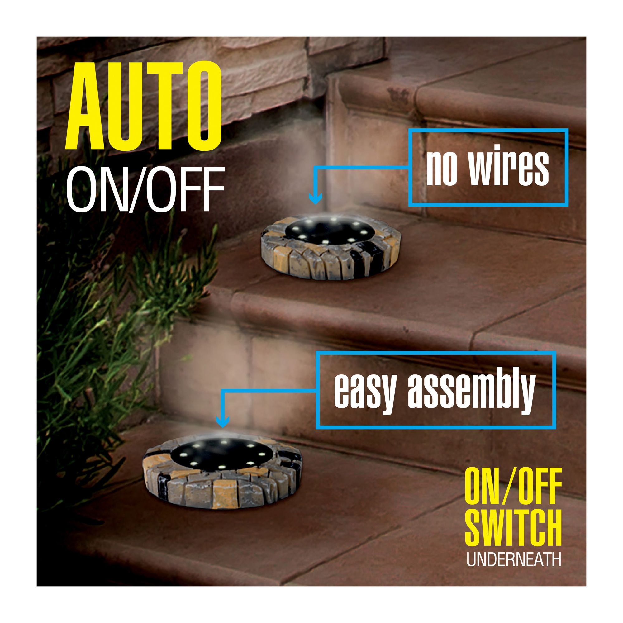 Bell + Howell Solar Disk Light Stone Grey, 8 pk.