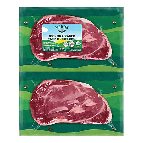 Verde Farms 100% Organic Grass Fed Rib Eye Steak, 1.25 lbs.