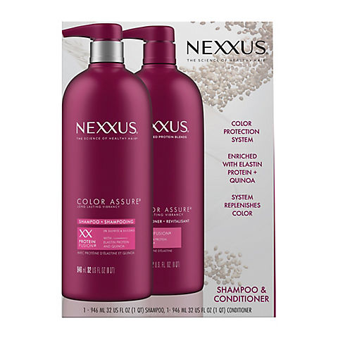 Nexxus Color Assure Shampoo and Conditioner Enhances Color Vibrancy for Up to 40 Washes, 2 ct./32 oz.