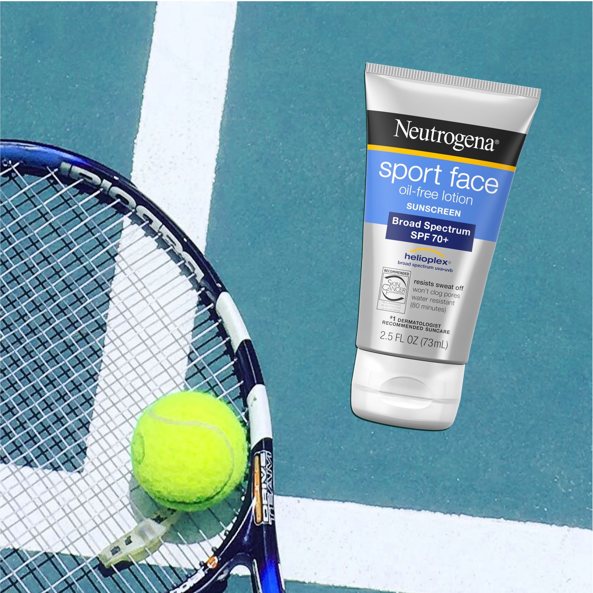 Neutrogena Sport Face Sunscreen SPF 70+ Oil-Free Broad Spectrum UVA/UVB, 2 pk./2.5 fl. oz.
