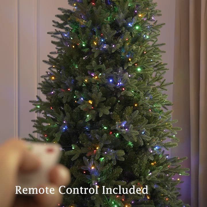 Berkley Jensen 9' Pre-lit 10 Function Color Changing LED Artificial Christmas Tree with Memory Wire