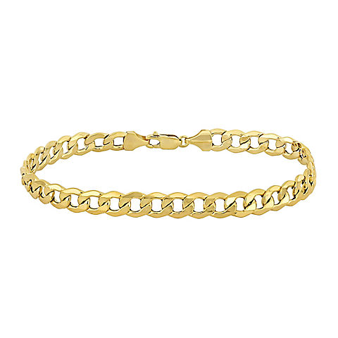 Men's Curb Link Chain Bracelet in 10k Yellow Gold