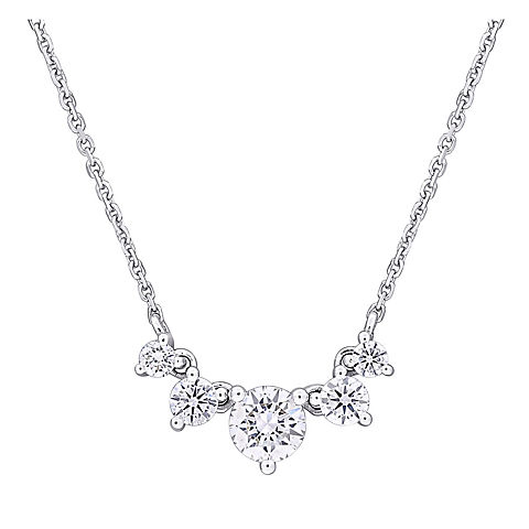 .60 ct. t.w Lab-Grown Diamond Five Stone Necklace in 14k White Gold