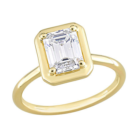 1.75 ct. DEW Moissanite Octagon Engagement Ring in 10k Yellow Gold