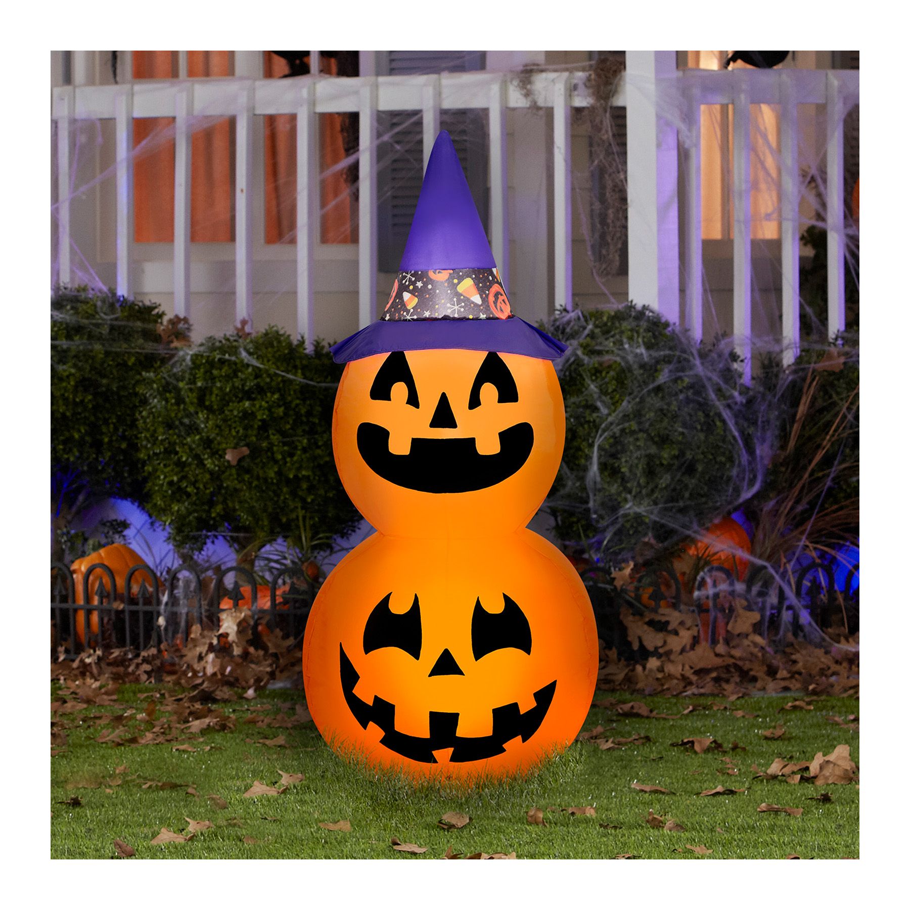 Gemmy Halloween Inflatable Jack-O'-Lantern Stack with Witch Hat | BJ's ...