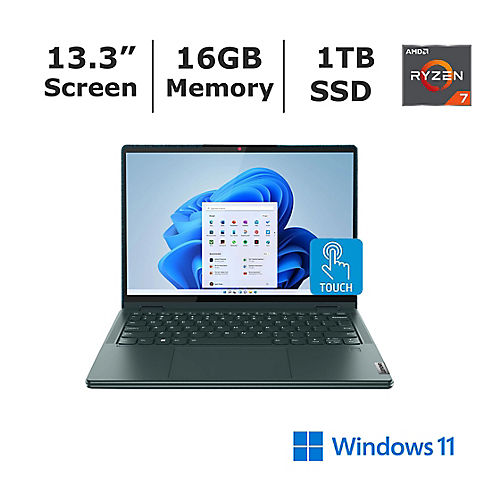 Lenovo Yoga 6 13.3" IPS WUXGA Touchscreen Notebook, AMD Ryzen 7 7730U 2.0GHz, 16GB RAM, 1TB PCIe SSD, Windows 11 Home