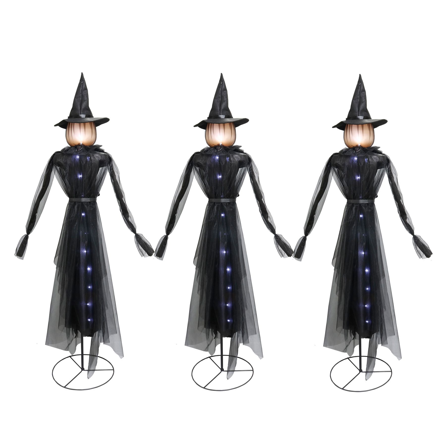 Berkley Jensen Set of 3 LED Witches with Spooky Sounds