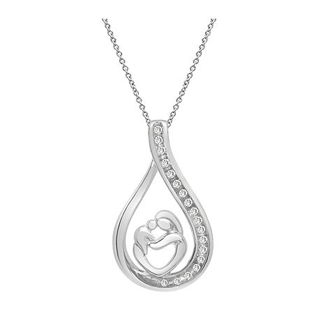 .10 ct. t.w Diamond Mother Pendant in Sterling Silver