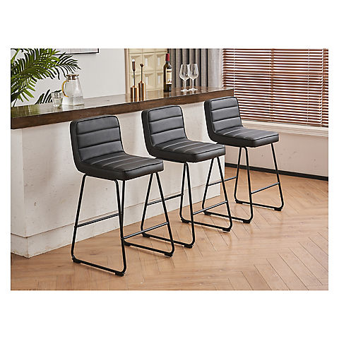 Lakeview Upholstered Modern 26" Barstools, 3-pc.